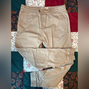 HOLLISTER Skinny Joggers Pants Mens Medium Beige ADVANCED STRETCH Jogger Pants